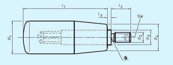 Halder 24530.0021 Zylindergriff drehbar Ø 21 x M 8, Stahl - EH 24530 Zylindergriffe drehbar