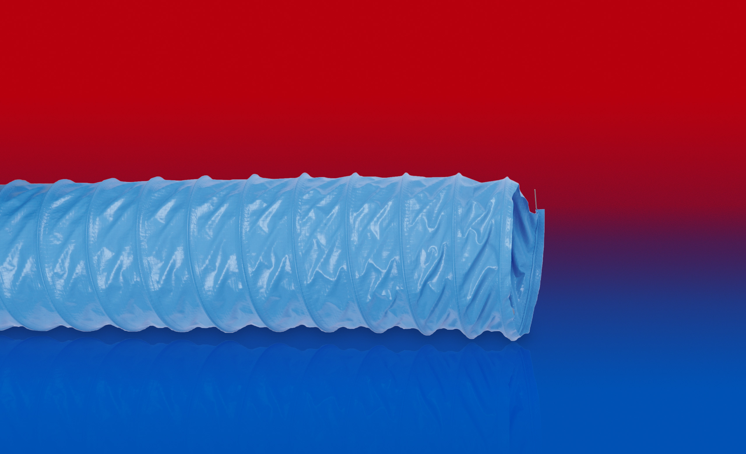 Norres 371-0090-3501-10 PVC-Klimaschlauch, antibakteriell, schwerentflammbar, Innen-Ø 89-90 mm, Aussen-Ø 93 mm, Biegeradius 54 mm - Norres 371 - PROTAPE PVC 371 ANTI-BACTERIAL -XLD-
