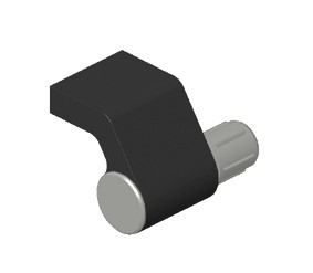 Leschhorn W2-30.350.04   Kommandogehäuse-Griffe A 350, Schenkel schwarz / Rohr schwarz Griff aus Einzelelementen, komplett montiert - Leschhorn W2 Kommandogehaeuse-Griffe