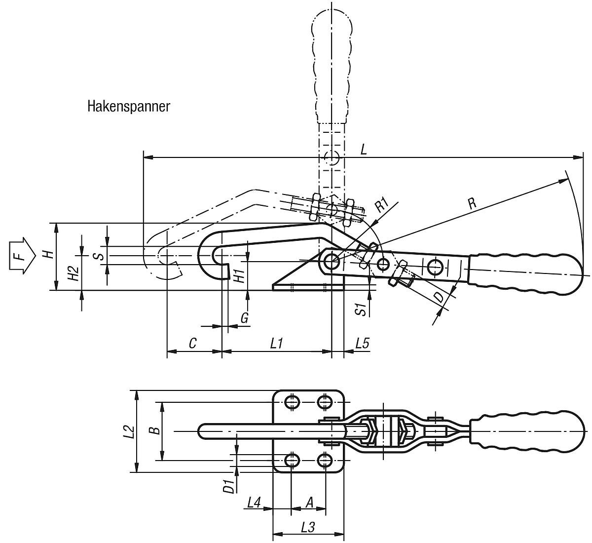 Norelem 05080-01 HAKENSPANNER - NLM 05080-HS Hakenspanner - Massblatt