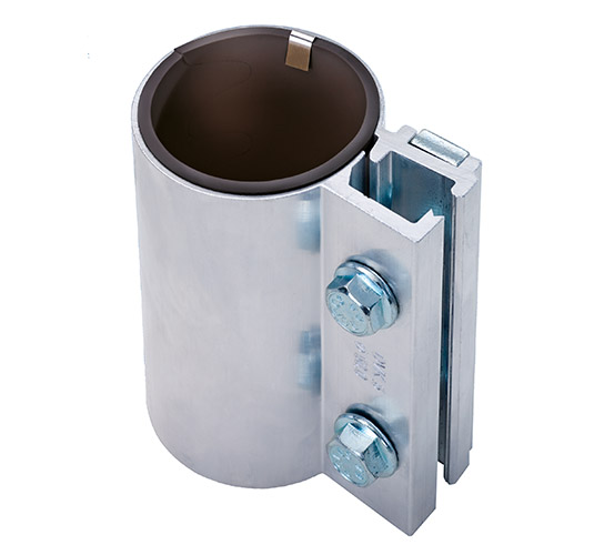 Leschhorn DFS-100-100 Rohrkupplungen Saugförderanlagen Dichtung schwarz Naturkautschuk Material ALU, NW 100 mm, Baulänge 100mm, Druck max. 0,5 bar, Vakuum max. 0,5 bar, mit Edelstahlerdungsband für elektrische Leitfähigkeit - LE DFS Rohrkupplung Saugfoederung