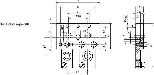 Norelem 08650-00 BOHRBUCHSENTR GER PLATTE GR. 0 !!! AUSLAUFARTIKEL !!! NUR NOCH LAGERABVERKAUF !!! - Norelem 08650-BBTP Bohrbuchsentraeger Platten