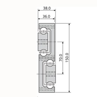 Accuride DA4140-0040 Aluminium Schwerlast Teleskopschienen 100% Vollauszug, 38x150, SL 400, TL 402, 400kg, M8 - DA 4140 Accuride Teleskopschiene Profil
