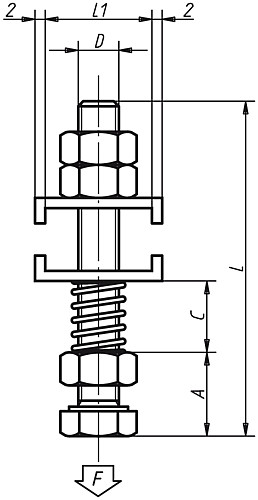 Norelem 05220-08 FEDERNDE DRUCKSPINDEL, D=M8X60 - Norelem 05220 Federnde Druckspindeln