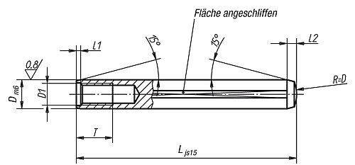 Norelem 03325-06X18 ZYLINDERSTIFT DIN 7979/ISO 8735, D=6, L=18 - Norelem 03325 Zylinderstifte mit Innengewinde DIN 7979
