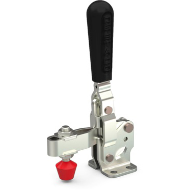 DESTACO 207-U-K Vertikal-Kniehebelspanner Haltekraft 1700 N - 2700 N, Öffnungswikel 90° - 115°, K: Mit schwarzem Handgriff - DESTACO 207-U-K Vertikalspanner - U-Spannarm - Fuss abgewinkelt - Handrgriff schwarz