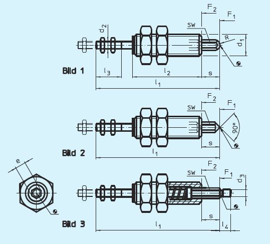 Halder 25020.0008 Abfrageelement mit Schaltstift, verdrehgesichert M 8,Tastspitze rund - EH 25020 Abfrageelemente mit Schaltstift - verdrehgesichert Tastspitze rund