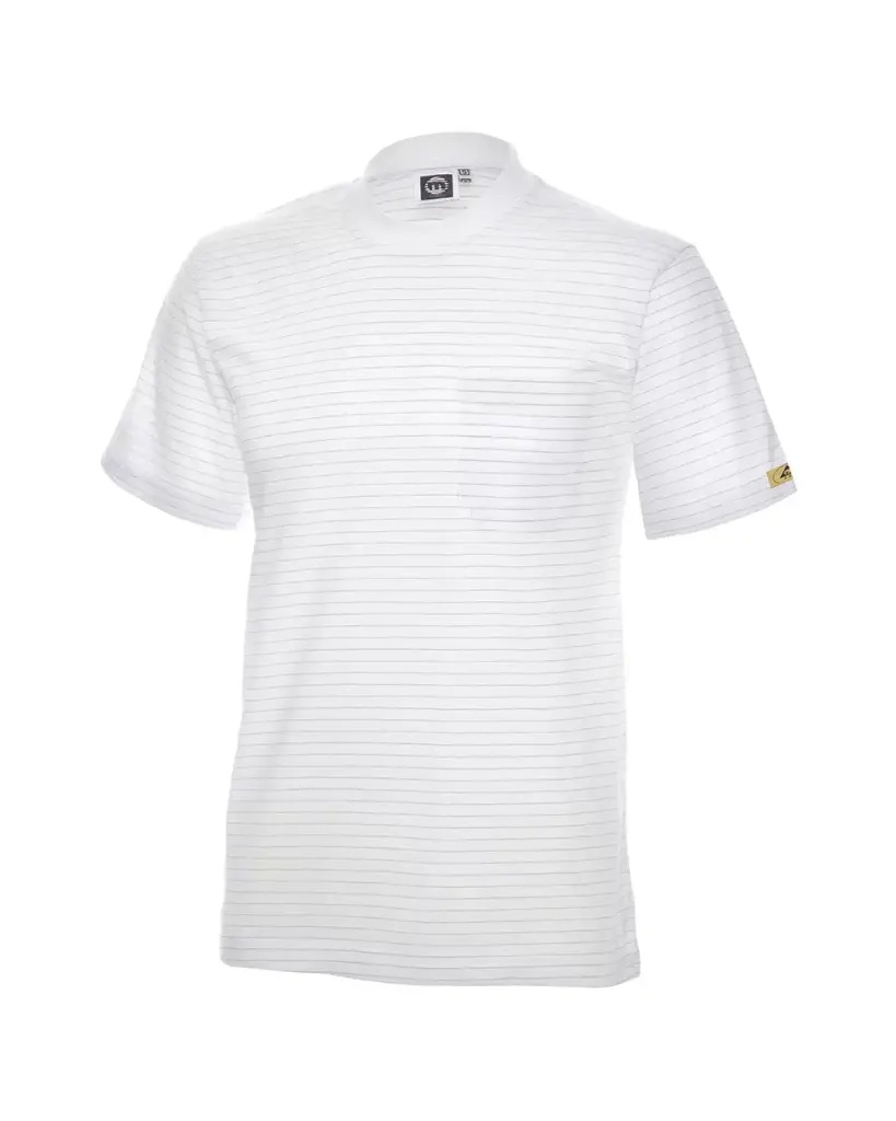 MIMOZA M100-150-2-XL  ESD T-Shirt weiß XL, Aus Baumwolle und Leitgarn hergestellt - MIMOZA ESD T-Shirt Weiß