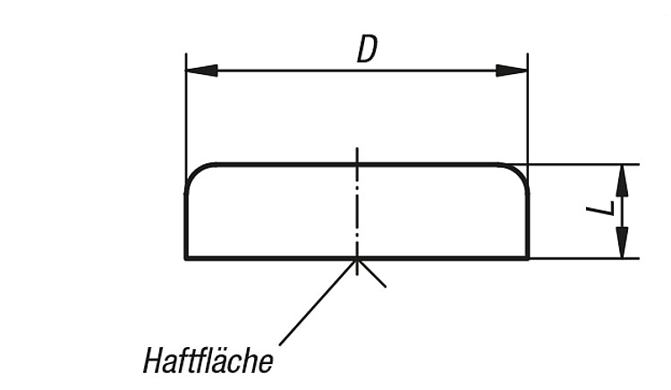 Kipp K0548.01 HALTEMAGNET FLACH, FLACHGREIFER, D=10, L=4,5 - KIPP K0548 Haltemagnet flach -Flachgreifer- aus Hartferrit