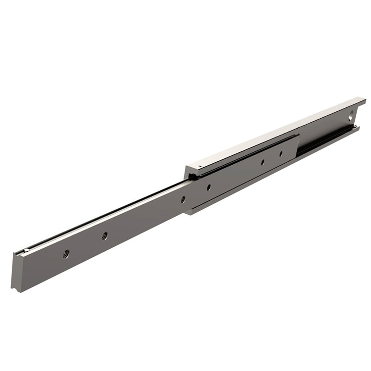 Leschhorn HPD 4016-020-ST Zweiwege Auszug Hochpräzise Schwerlast Teleskopschienen C- Form, Teilauszug in beiden Richtungen (Ohne Durchlaufsperre), Profil 40x16; L= 200, Gewinde= M8, Lastwert 220kg,  Stahl C45E+C (1.1191) verzinkt - LE HPD4016 Zweiwege Teilauszug C- Form Hochpraezise Schwerlast Teleskopschienen 20 - 280 Kg-Abb1