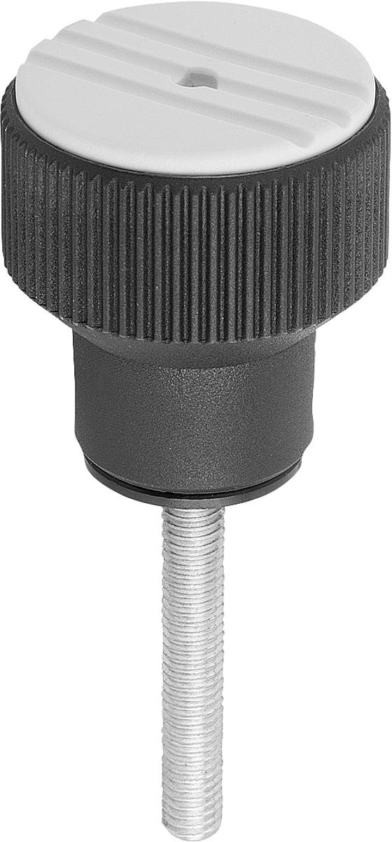 Kipp K0277.3065X40 DREHMOMENT RÄNDELKNOPF GR.3  M6X40, DECKEL LICHTGRAU - K0277-3065X40 DREHMOMENT RAENDELKNOPF GR 3 M6X40 - DECKEL LICHTGRAU