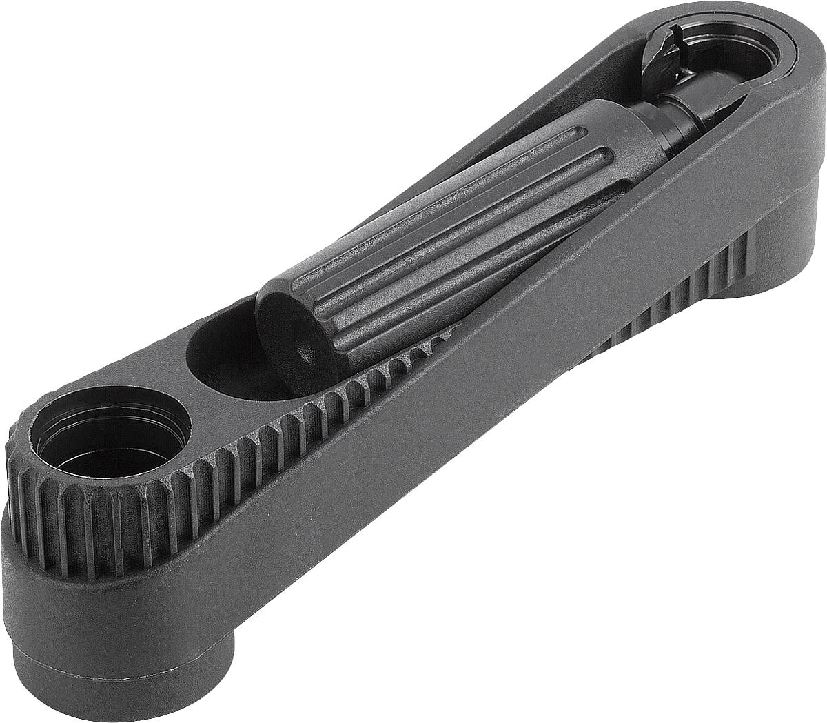 Kipp K0268.1314 NOVO.GRIP HANDKURBEL M.SICHERHEITSZYL., GRIFF, A=125, D=14H7 - K0268-1314 NOVO GRIP HANDKURBEL MIT SICHERHEITSZYL - GRIFF - A 125 - D 14H7