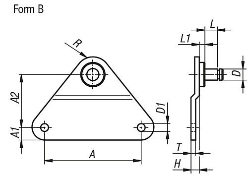Norelem 27658-10415 SEITENBESCHLAG FORM B D=4 - Norelem 27658-B Seitenbeschlaege Form B