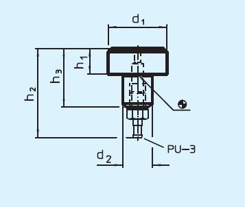 Halder 22800.0100 Positioniersensor pneumatisch Ø 16 x 5, Anschluss unten - EH 22800 Positioniersensoren pneumatisch