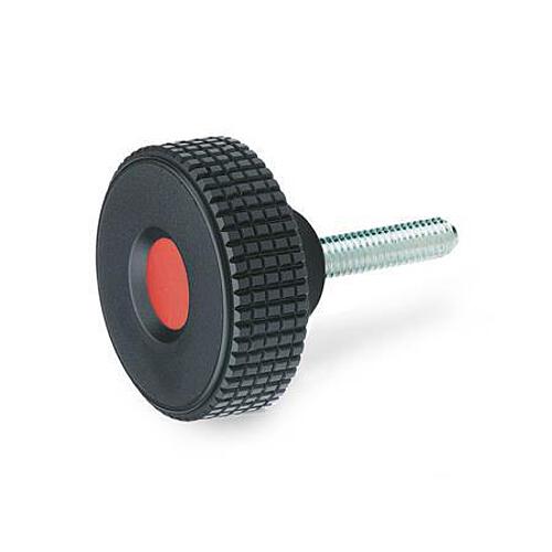 Ganter 534-32-M5-10-SW-DBL Kordelgriffschrauben, Kunststoff, Abdeckkappe farbig - GN 534 Kordelgriffschrauben - Kunststoff - Abdeckkappe farbig-Abbildung