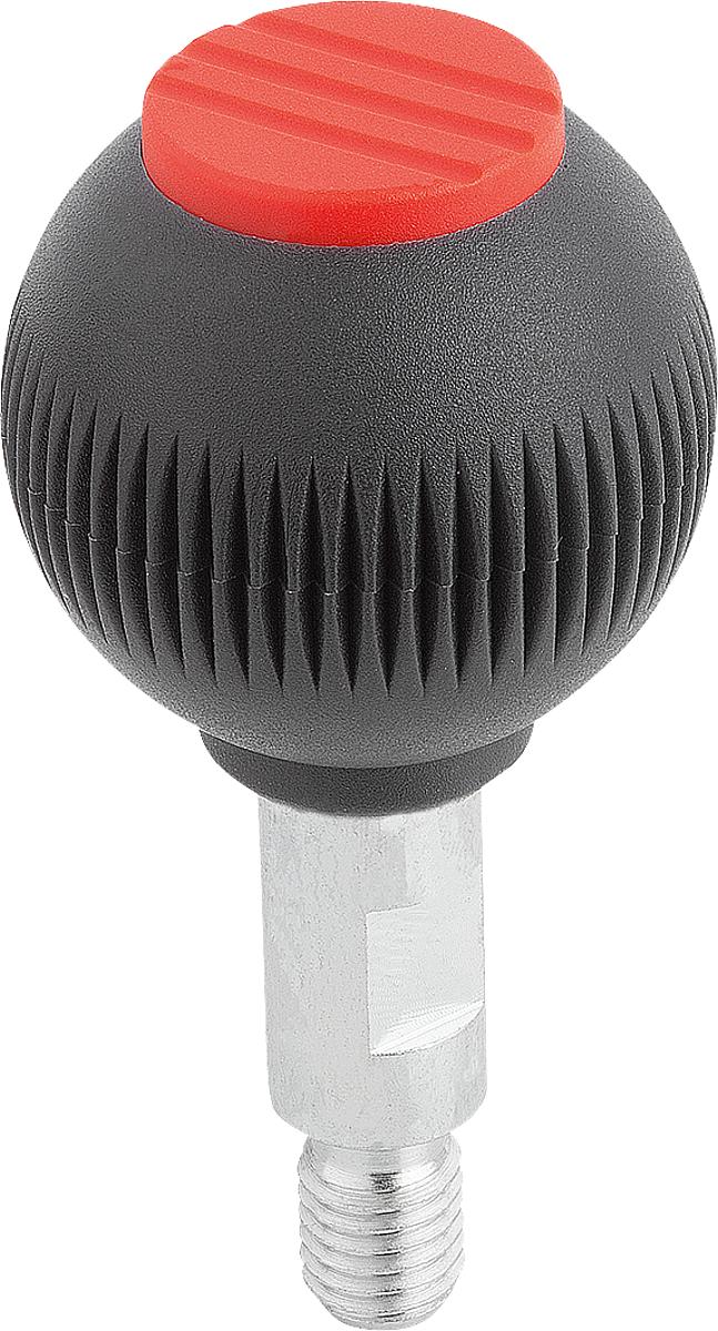 Kipp K0254.3106 NOVO.GRIP GRIFFKUGEL DREHBAR GR.2, D=40, M10X15, DECKEL VERKEHRSROT - K0254-3106 NOVO GRIP GRIFFKUGEL DREHBAR GR 2 - D 40 - M10X15 - DECKEL VERKEHRSROT