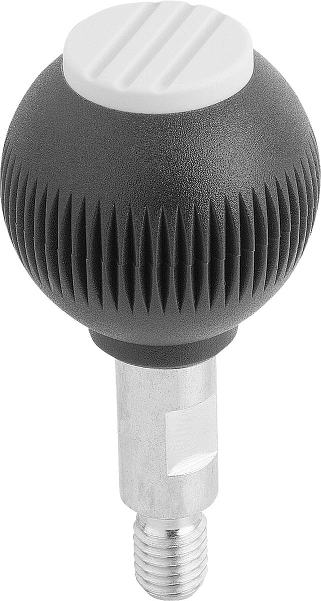 Kipp K0254.2085 NOVO.GRIP GRIFFKUGEL DREHBAR GR.2, D=32, M8X12, DECKEL LICHTGRAU - K0254-2085 NOVO GRIP GRIFFKUGEL DREHBAR GR 2 - D 32 - M8X12 - DECKEL LICHTGRAU