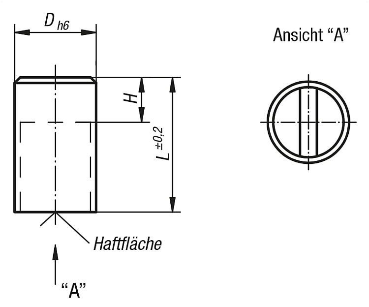 Kipp K0551.01 STABGREIFER AUS SECOLIT D=6 - KIPP K0551 Stabgreifer aus SmCo Zeichnung