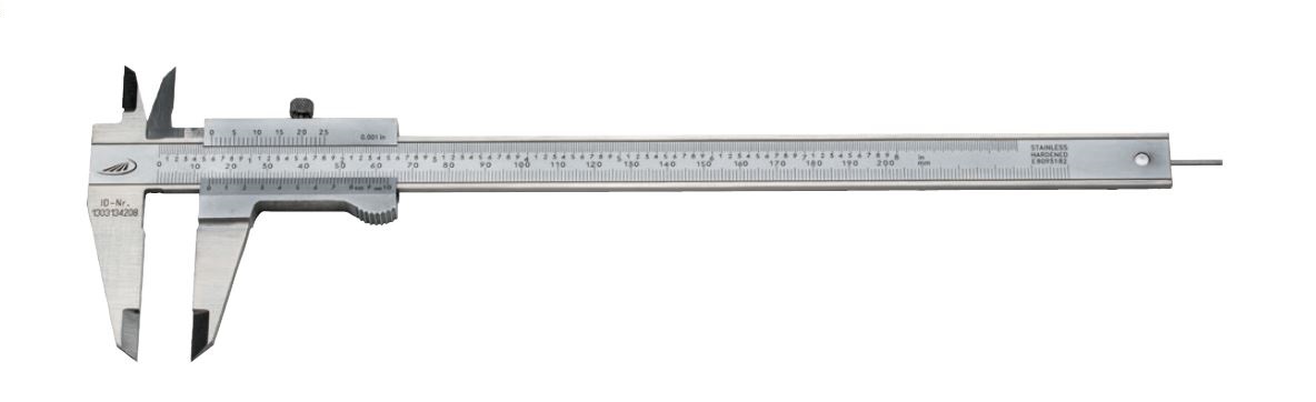 Helios Preisser 0196 50105 Taschenmessschienber mit Noniusablesung 0,02mm, mit Momentfeststellung, Messbereich: 0-150mm, Ablesung 0,02mm, Tiefenmaß eckig - 0196 50516 Taschenmessschienber mit Noniusablesung 0 02mm