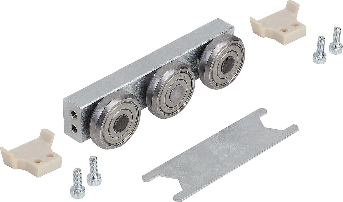 Norelem 21322-1228080 ROLLENFÜHRUNGSWAGEN, STAHL, LOSLAGER - 21322-1228080 ROLLENFUEHRUNGSWAGEN - STAHL - LOSLAGER