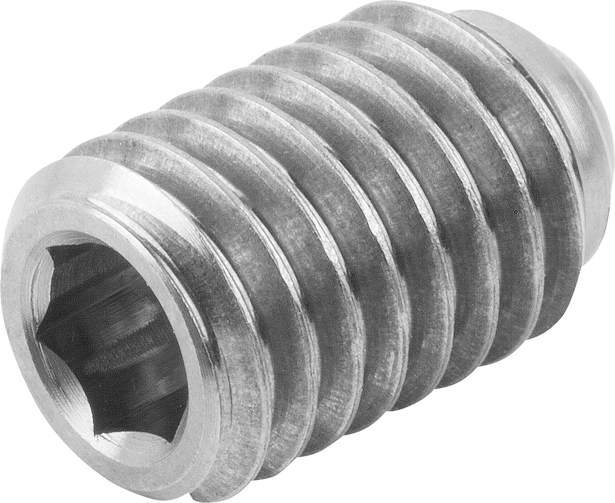 Norelem 07111-10616 KUGELDRUCKSCHRAUBE FORM A     EDELSTAHL, OHNE KOPF, D1=M6, L1=16,8 - 07111-10616 KUGELDRUCKSCHRAUBE FORM A     EDELSTAHL - OHNE KOPF - D1 M6 - L1 16-8