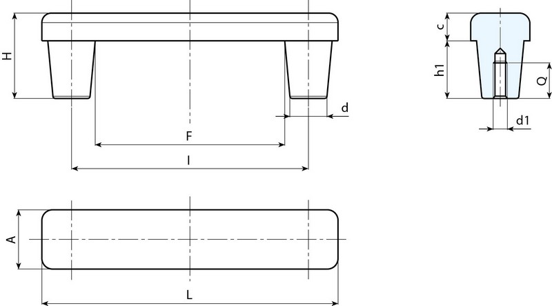 Leschhorn B222 Bügelgriffe L 125; l 100; d1 M6 - Boteco B222 Buegelgriffe