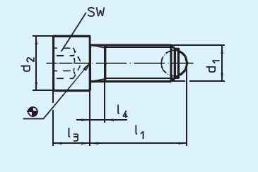 Halder 22710.0782 Kugeldruckschraube mit Kopf, volle Kugel M 12 x 32,0, rostfreier Stahl - EH 22710 Kugeldruckschrauben mit Kopf und voller Kugel