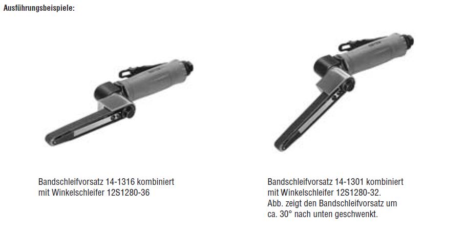 DESTACO 14-1316 Bandschleifvorsatz für Winkelschleifer - Bandschleifvorsatz kombiniert mit Winkelschleifer