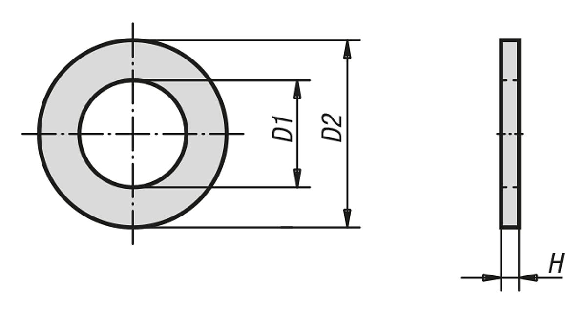 Kipp K0868.12 SCHEIBE DIN EN ISO 7089 A, FÜR M12 - DIN 125 Form A Scheiben Ausfuehrung mittel KIPP K0868 - Massblatt