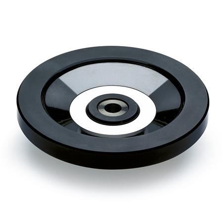 Ganter 520.2-100-B10-A Scheibenhandräder, Kunststoff, Buchse Edelstahl - GN-520-2-Scheibenhandraeder-Kunststoff-Buchse-Edelstahl-B-ohne-Nabennut-A-ohne-Griff