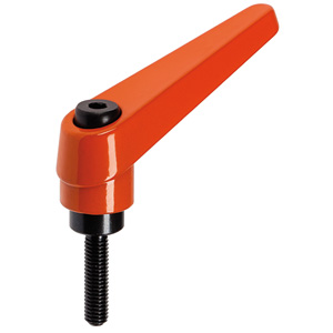 Halder 24400.0014 Verstellbarer Klemmhebel mit Schraube Ø 13 x M 4 x 16, orange - Verstellbare Klemmhebel Verstellbarer Klemmhebel mit Schraube - Durchmesser 13 x M 4 x 12 - schwarz orange