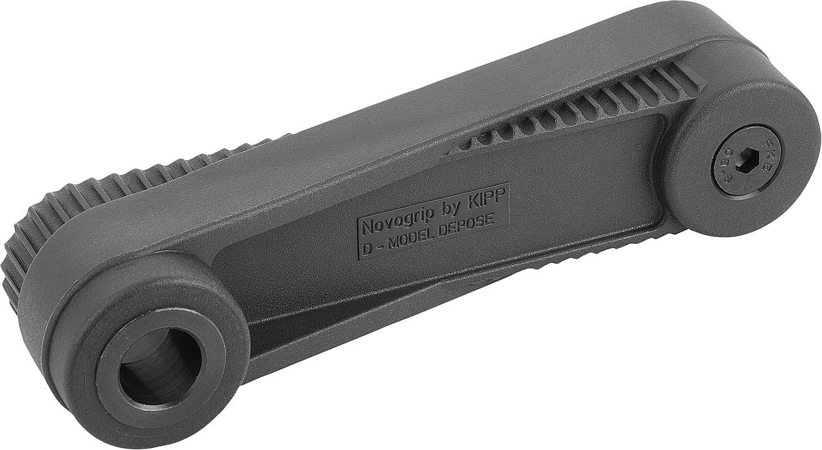 Kipp K0268.1210 NOVO.GRIP HANDKURBEL M.SICHERHEITSZYL., GRIFF, A=100, D=10H7 - K0268-1210 NOVO GRIP HANDKURBEL MIT SICHERHEITSZYL - GRIFF - A 100 - D 10H7