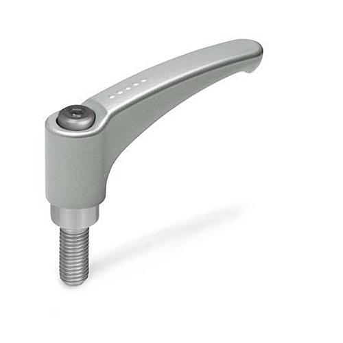 Ganter 602.1-44-M4-12-OS Verstellbare Klemmhebel, Zink Druckguss, Schraube Edelstahl - GN 602-1 Verstellbare Klemmhebel - Zink Druckguss - Schraube Edelstahl-Abbildung