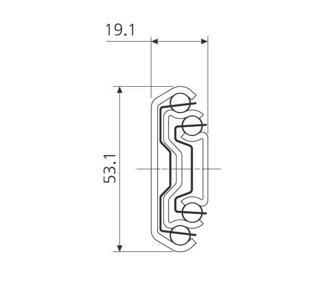 Accuride DA5321-0030 Teleskopschienen 100%+ Überauszug, 19,1x53,1, SL 300,TR 323,5, 40kg, Aluminium - 5321 Accuride Teleskopschiene