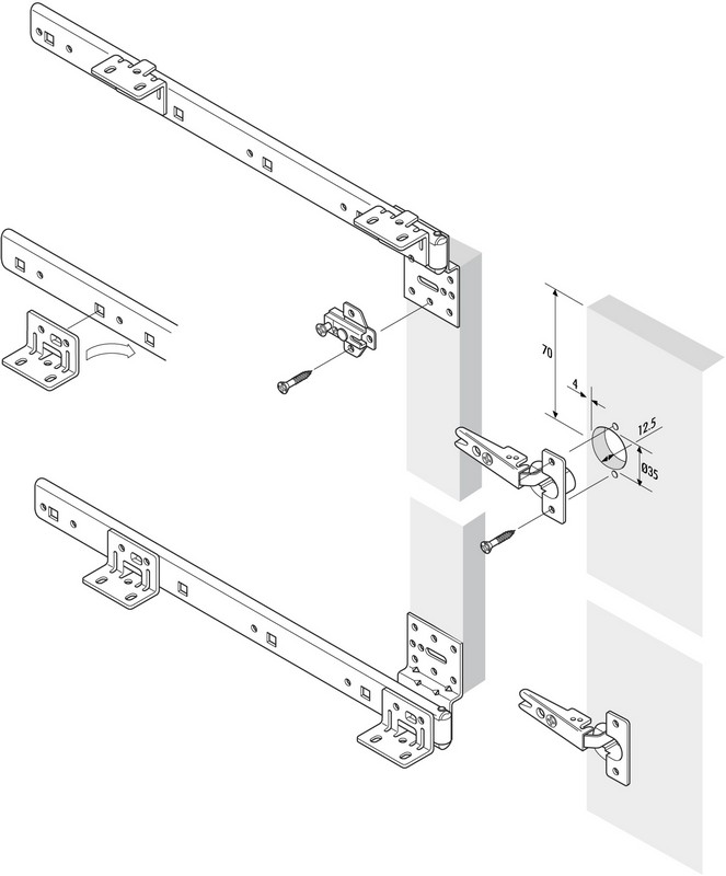 Accuride DZ1319-0035-2 Linearführungen, SL 350, TR 244, D 186, 5,5kg, hell verzinkt - Accuride DZ1319 Linearfuehrungen - bis 5 5 kg