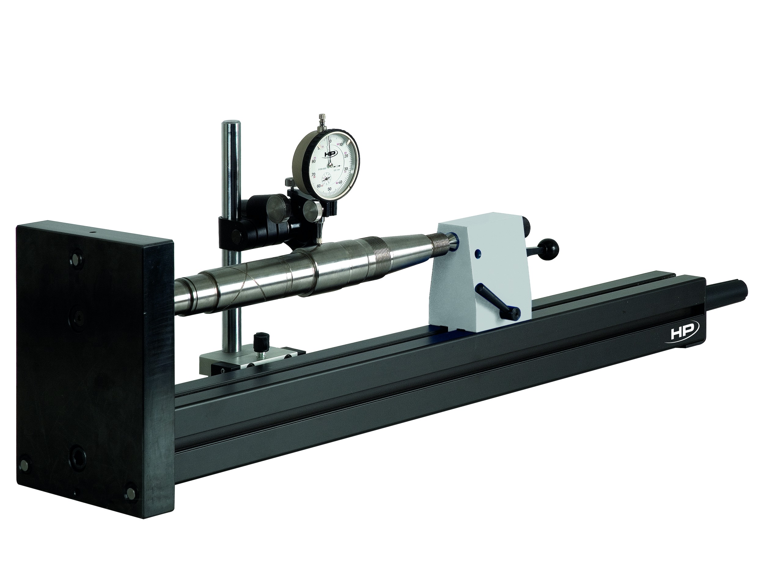 Helios Preisser 0788904 Wellenprüfgerät  Spitzenhöhe 75 mm, Spitzenweite 550 mm, T-Nutbreite 10,1 + 0,1, Grundplatte 200 x 150 - Helios Preisser Wellenpruefgeraet in Leichtbau