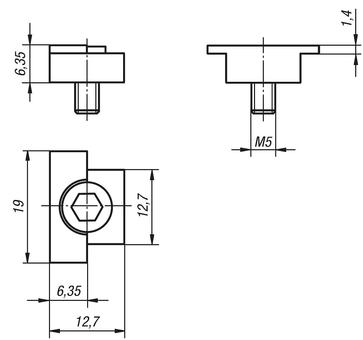 Norelem 04440-12 ANSCHLAG ZU SPANNKRALLE, - NLM 04440-Anschlag Anschlag - Massblatt