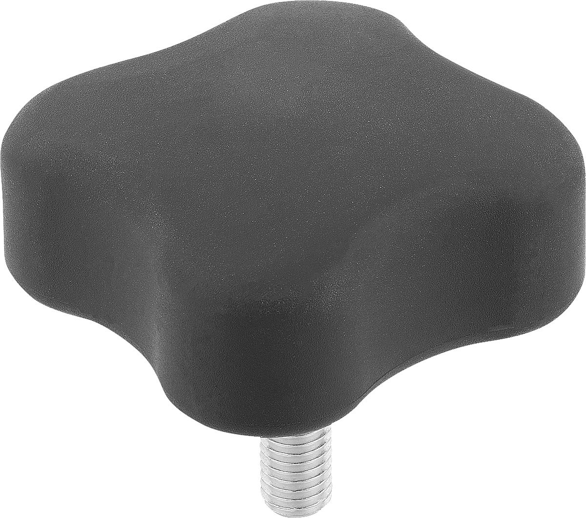 Kipp K0278.7610X50 ST VIERSTERNGRIFF FLACH, D3=76,2, M10X50 - K0278-7610X50 ST VIERSTERNGRIFF FLACH - D3 76-2 - M10X50