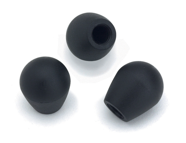 Leschhorn I500 Pilzgriffe  D 37; d 24; Bohrung d1 D16; Kunststoff PA, schwarz, - Boteco I500 Pilzgriff
