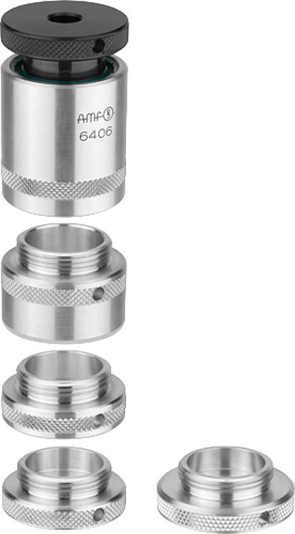 AMF 6406 Alu-Schraubbock mit Späneschutz, Größe : 125, H min.: 75, H max.: 125, F max.: 30* kN - LE 6406-125 Alu-Schraubbock mit Spaeneschutz -Abbildung