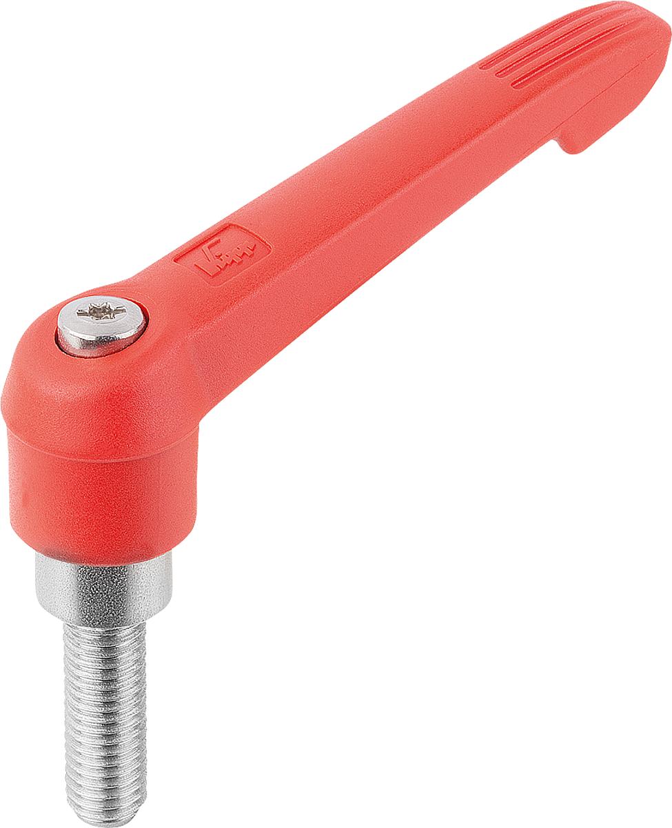 Kipp K0270.31084X60 KLEMMHEBEL GR.3  M10X60       EDELSTAHL, GRIFFHEBEL VERKEHRSROT - K0270-31084X60 KLEMMHEBEL GR 3 M10X60 EDELSTAHL - GRIFFHEBEL VERKEHRSROT