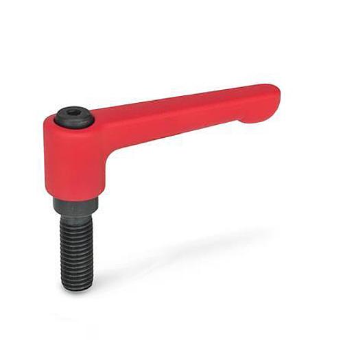 Ganter 302-22-M3-10-OS Flache verstellbare Klemmhebel, Zink Druckguss, Schraube Stahl - GN 302 Flache verstellbare Klemmhebel - Zink Druckguss - Schraube Stahl-Abbildung