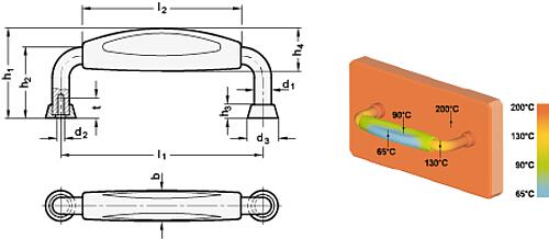Ganter 425.7-10-120 BÜGELGRIFF MIT KU GRIFF - GN 425-7 Buegelgriffe Stahl - Kunststoff - mit Kunststoff Isolierung-Skizze