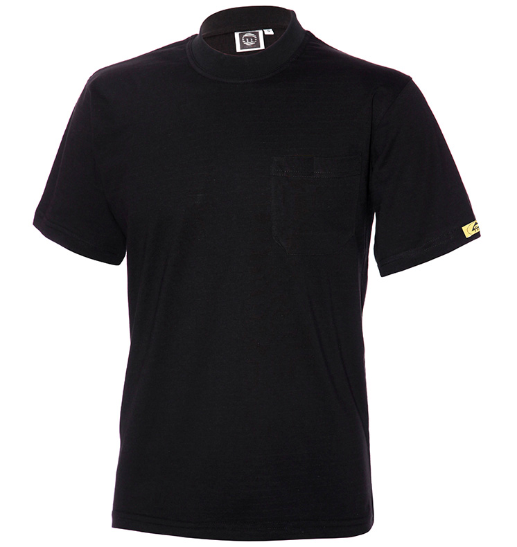 MIMOZA M100-150-6-5XL  ESD T-Shirt Kobaltblau 5XL, Aus Baumwolle und Leitgarn hergestellt - MIMOZA ESD T-Shirt Schwarz