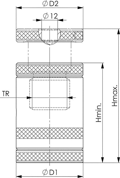 AMF 6406-10 Alu-Schraubbock mit Späneschutz, Größe : 10, H min.: 75, H max.: 88, F max.: 30* kN - LE 6406 Alu-Schraubbock mit Spaeneschutz -Skizze