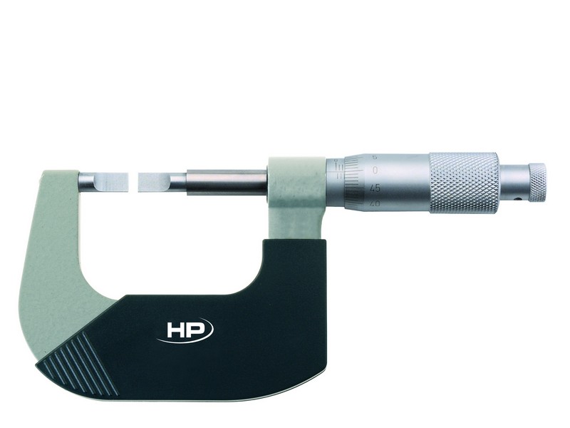 Helios Preisser, 0854 303  Bügelmessschraube für Außennuten  50-75 mm Messbereich, Messfläche 0,8x7 mm - Helios Preisser 0854 Buegelmessschraube fuer Aussennuten