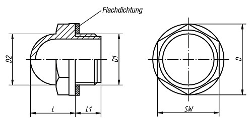 Kipp K0447.22038 ÖLSCHAUGLAS, GEWÖLBT, D=22, D1=G 3/8 - KIPP K0447 Oelschauglaeser gewoelbt
