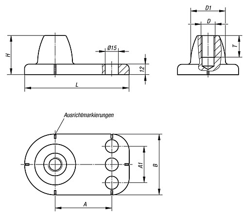 Norelem 27833-161 ENTENFUSS M16, - Norelem 27833 Entenfuesse