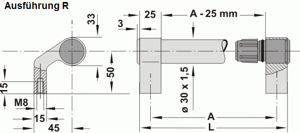 Leschhorn W1-30.R500.9002   W1-45 mm " Clean Line " Rundrohr-Griffe A 500,  grauweiß pulverbeschichtet - Leschhorn W1 - Clean Line - Rundrohr-Griffe