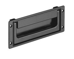 Leschhorn SK-50.R184.00 Schalenklappgriffe Rückstellfeder A 184, unlackiert und unmontiert - LE SK - Clean Line - Schalenklappgriffe - schwarz pulverbeschichtet